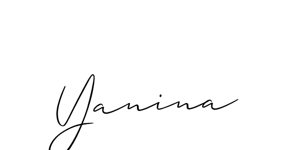 Best and Professional Signature Style for Yanina. Allison_Script Best Signature Style Collection. Yanina signature style 2 images and pictures png