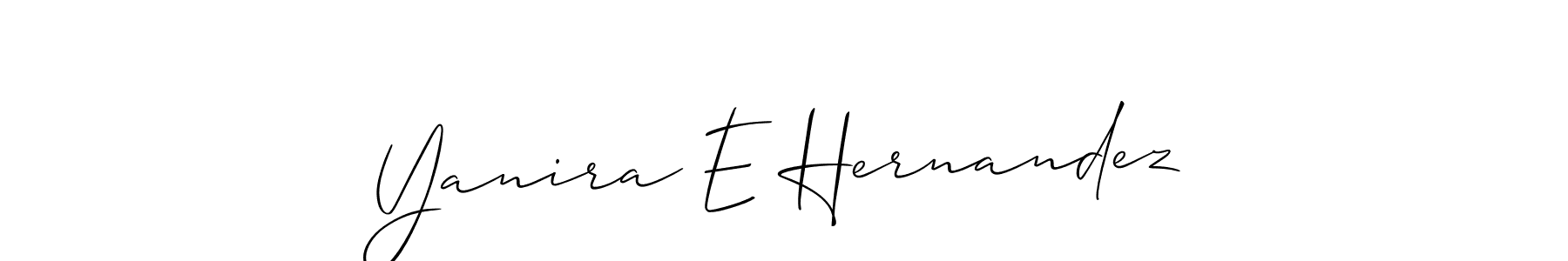 Design your own signature with our free online signature maker. With this signature software, you can create a handwritten (Allison_Script) signature for name Yanira E Hernandez. Yanira E Hernandez signature style 2 images and pictures png