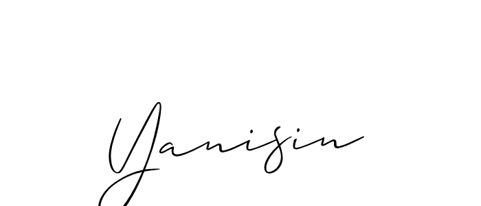 Make a beautiful signature design for name Yanisin. With this signature (Allison_Script) style, you can create a handwritten signature for free. Yanisin signature style 2 images and pictures png