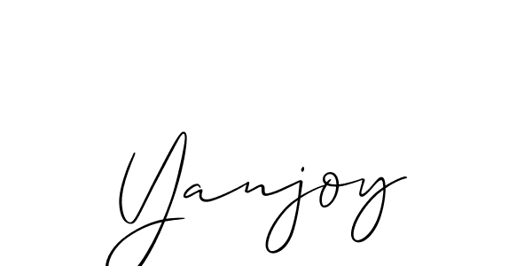 You should practise on your own different ways (Allison_Script) to write your name (Yanjoy) in signature. don't let someone else do it for you. Yanjoy signature style 2 images and pictures png