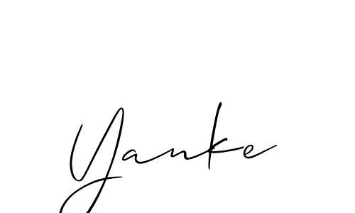 It looks lik you need a new signature style for name Yanke. Design unique handwritten (Allison_Script) signature with our free signature maker in just a few clicks. Yanke signature style 2 images and pictures png