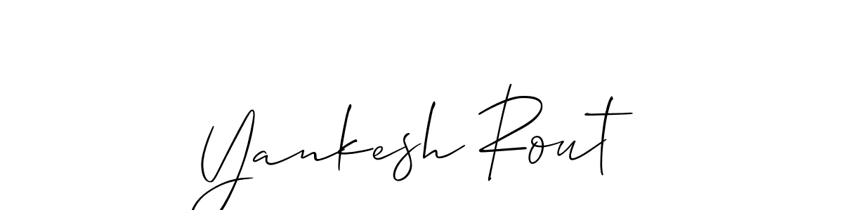 The best way (Allison_Script) to make a short signature is to pick only two or three words in your name. The name Yankesh Rout include a total of six letters. For converting this name. Yankesh Rout signature style 2 images and pictures png