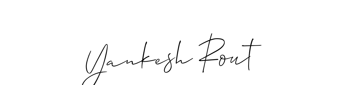 The best way (Allison_Script) to make a short signature is to pick only two or three words in your name. The name Yankesh Rout include a total of six letters. For converting this name. Yankesh Rout signature style 2 images and pictures png