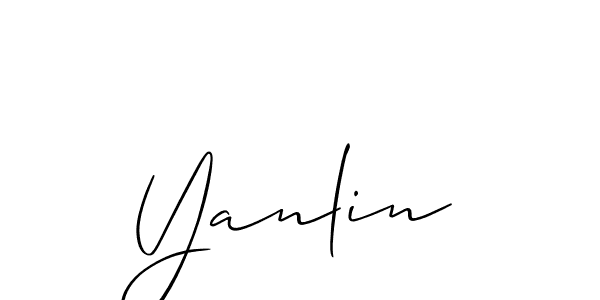 Create a beautiful signature design for name Yanlin. With this signature (Allison_Script) fonts, you can make a handwritten signature for free. Yanlin signature style 2 images and pictures png