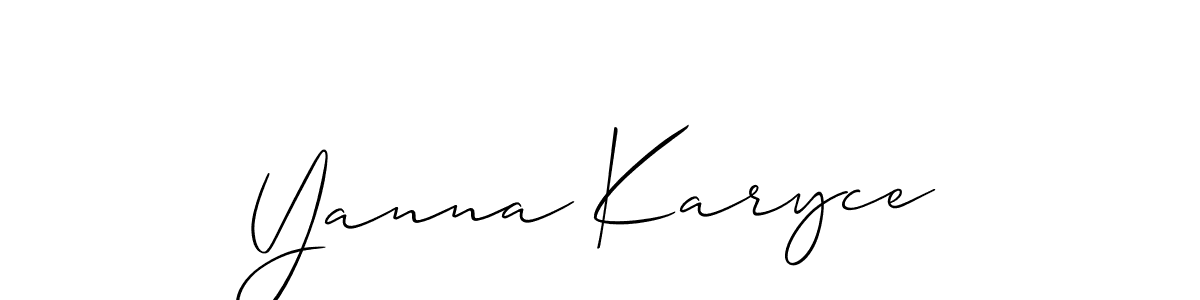 Design your own signature with our free online signature maker. With this signature software, you can create a handwritten (Allison_Script) signature for name Yanna Karyce. Yanna Karyce signature style 2 images and pictures png