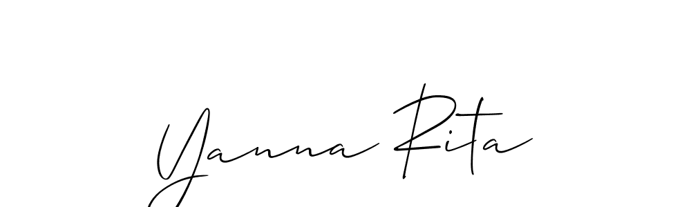 The best way (Allison_Script) to make a short signature is to pick only two or three words in your name. The name Yanna Rita include a total of six letters. For converting this name. Yanna Rita signature style 2 images and pictures png