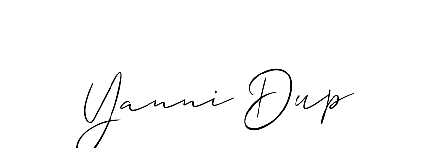 How to Draw Yanni Dup signature style? Allison_Script is a latest design signature styles for name Yanni Dup. Yanni Dup signature style 2 images and pictures png