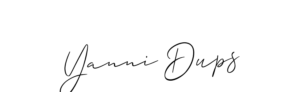 Yanni Dups stylish signature style. Best Handwritten Sign (Allison_Script) for my name. Handwritten Signature Collection Ideas for my name Yanni Dups. Yanni Dups signature style 2 images and pictures png