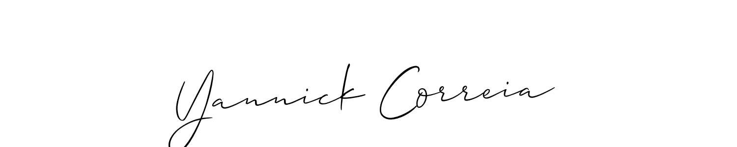 How to make Yannick Correia signature? Allison_Script is a professional autograph style. Create handwritten signature for Yannick Correia name. Yannick Correia signature style 2 images and pictures png