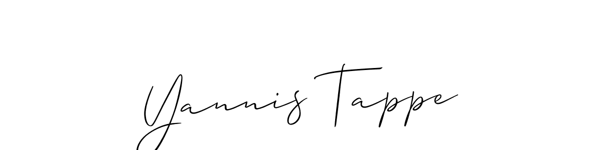 Create a beautiful signature design for name Yannis Tappe. With this signature (Allison_Script) fonts, you can make a handwritten signature for free. Yannis Tappe signature style 2 images and pictures png