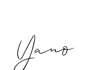 The best way (Allison_Script) to make a short signature is to pick only two or three words in your name. The name Yano include a total of six letters. For converting this name. Yano signature style 2 images and pictures png