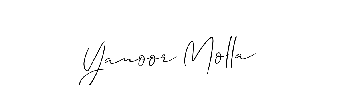 Also we have Yanoor Molla name is the best signature style. Create professional handwritten signature collection using Allison_Script autograph style. Yanoor Molla signature style 2 images and pictures png