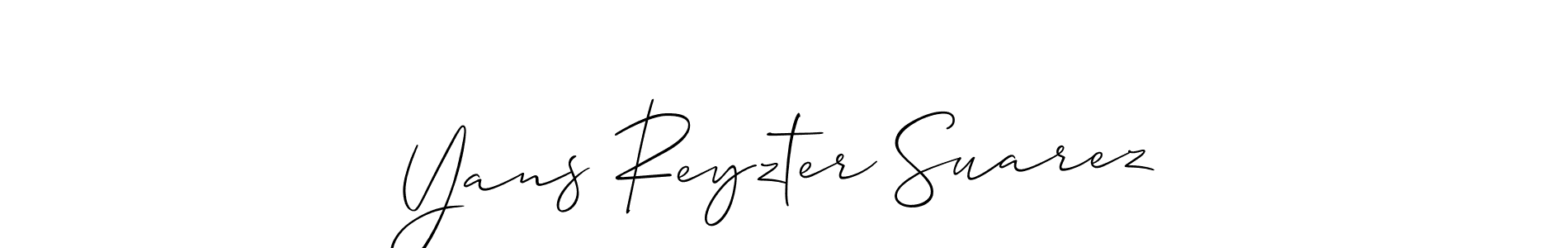 Allison_Script is a professional signature style that is perfect for those who want to add a touch of class to their signature. It is also a great choice for those who want to make their signature more unique. Get Yans Reyzter Suarez name to fancy signature for free. Yans Reyzter Suarez signature style 2 images and pictures png