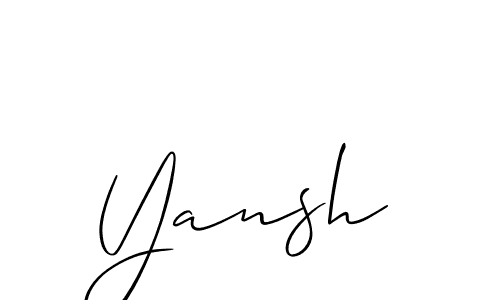 Use a signature maker to create a handwritten signature online. With this signature software, you can design (Allison_Script) your own signature for name Yansh. Yansh signature style 2 images and pictures png