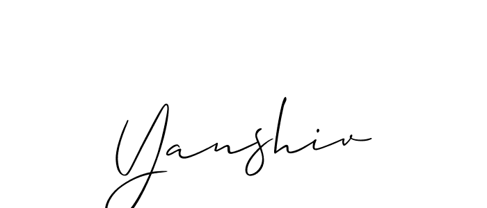 Design your own signature with our free online signature maker. With this signature software, you can create a handwritten (Allison_Script) signature for name Yanshiv. Yanshiv signature style 2 images and pictures png