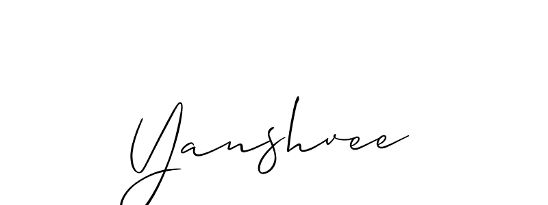 Design your own signature with our free online signature maker. With this signature software, you can create a handwritten (Allison_Script) signature for name Yanshvee. Yanshvee signature style 2 images and pictures png