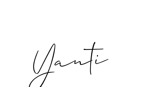 Create a beautiful signature design for name Yanti. With this signature (Allison_Script) fonts, you can make a handwritten signature for free. Yanti signature style 2 images and pictures png