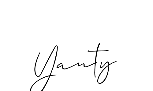 Also You can easily find your signature by using the search form. We will create Yanty name handwritten signature images for you free of cost using Allison_Script sign style. Yanty signature style 2 images and pictures png