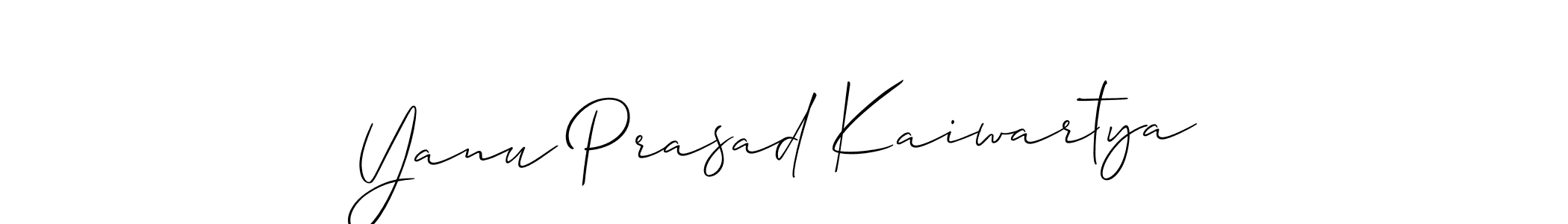 if you are searching for the best signature style for your name Yanu Prasad Kaiwartya. so please give up your signature search. here we have designed multiple signature styles  using Allison_Script. Yanu Prasad Kaiwartya signature style 2 images and pictures png