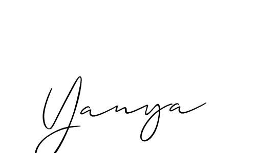 Design your own signature with our free online signature maker. With this signature software, you can create a handwritten (Allison_Script) signature for name Yanya. Yanya signature style 2 images and pictures png