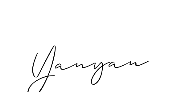 Make a beautiful signature design for name Yanyan. With this signature (Allison_Script) style, you can create a handwritten signature for free. Yanyan signature style 2 images and pictures png