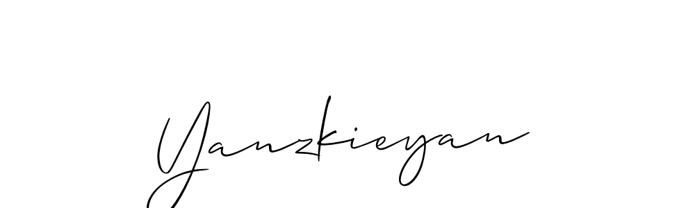 Make a beautiful signature design for name Yanzkieyan. With this signature (Allison_Script) style, you can create a handwritten signature for free. Yanzkieyan signature style 2 images and pictures png