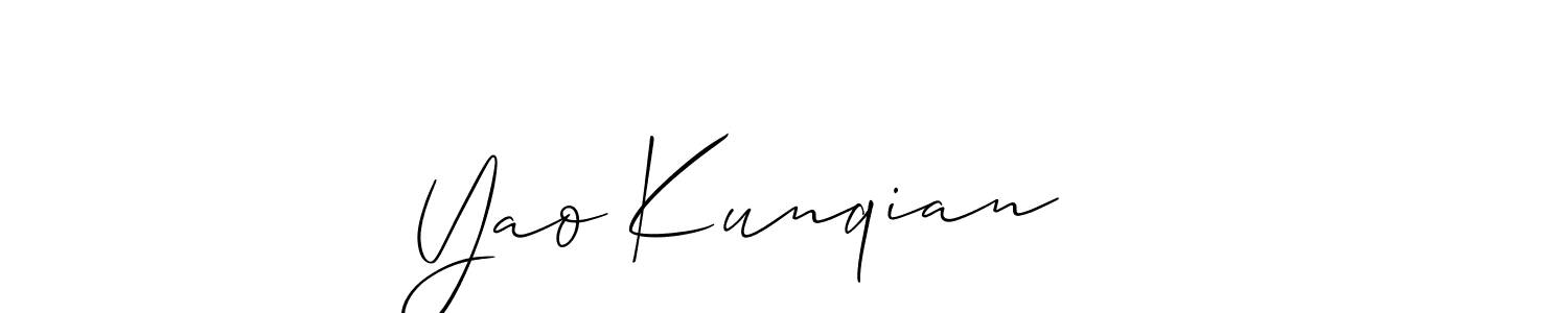 Create a beautiful signature design for name Yao Kunqian  ·. With this signature (Allison_Script) fonts, you can make a handwritten signature for free. Yao Kunqian  · signature style 2 images and pictures png
