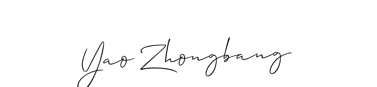 Create a beautiful signature design for name Yao Zhongbang. With this signature (Allison_Script) fonts, you can make a handwritten signature for free. Yao Zhongbang signature style 2 images and pictures png