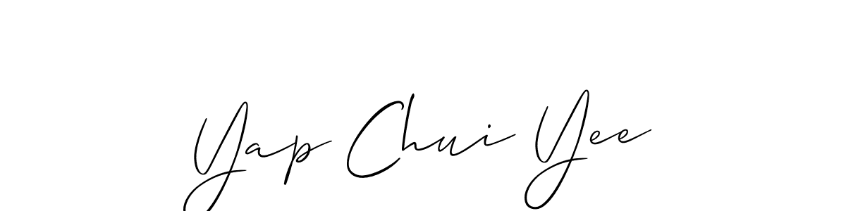 Create a beautiful signature design for name Yap Chui Yee. With this signature (Allison_Script) fonts, you can make a handwritten signature for free. Yap Chui Yee signature style 2 images and pictures png