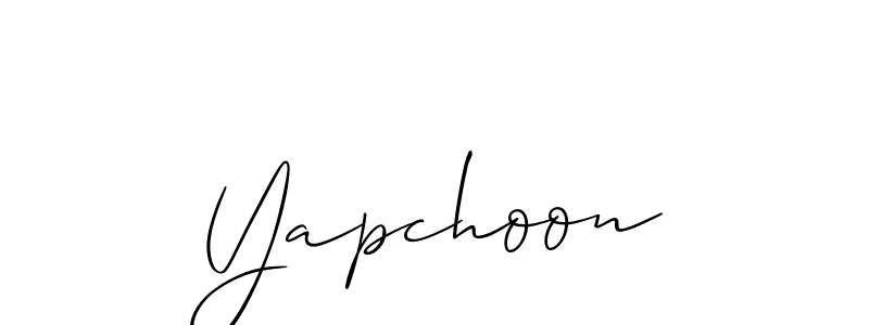 The best way (Allison_Script) to make a short signature is to pick only two or three words in your name. The name Yapchoon include a total of six letters. For converting this name. Yapchoon signature style 2 images and pictures png