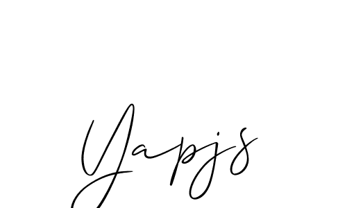 Make a beautiful signature design for name Yapjs. With this signature (Allison_Script) style, you can create a handwritten signature for free. Yapjs signature style 2 images and pictures png