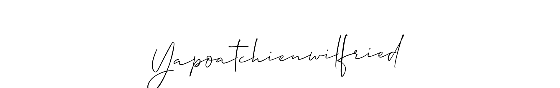 Yapoatchienwilfried stylish signature style. Best Handwritten Sign (Allison_Script) for my name. Handwritten Signature Collection Ideas for my name Yapoatchienwilfried. Yapoatchienwilfried signature style 2 images and pictures png