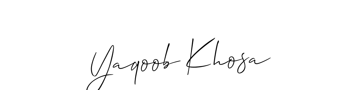 Also we have Yaqoob Khosa name is the best signature style. Create professional handwritten signature collection using Allison_Script autograph style. Yaqoob Khosa signature style 2 images and pictures png
