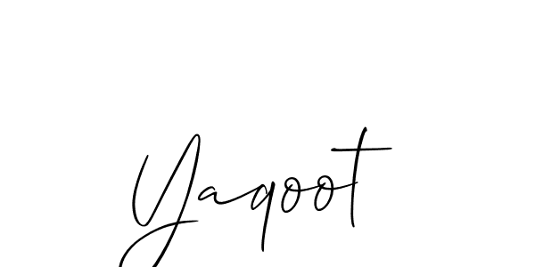 Allison_Script is a professional signature style that is perfect for those who want to add a touch of class to their signature. It is also a great choice for those who want to make their signature more unique. Get Yaqoot name to fancy signature for free. Yaqoot signature style 2 images and pictures png