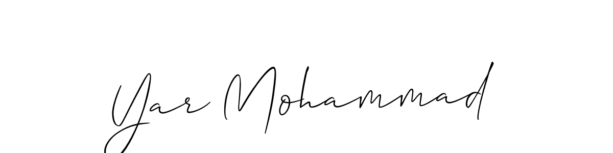 It looks lik you need a new signature style for name Yar Mohammad. Design unique handwritten (Allison_Script) signature with our free signature maker in just a few clicks. Yar Mohammad signature style 2 images and pictures png
