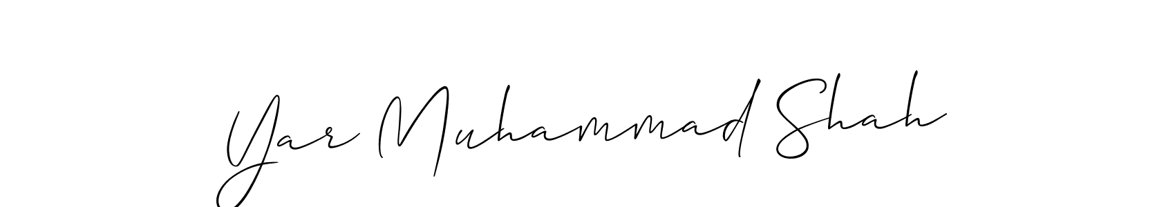 Also You can easily find your signature by using the search form. We will create Yar Muhammad Shah name handwritten signature images for you free of cost using Allison_Script sign style. Yar Muhammad Shah signature style 2 images and pictures png