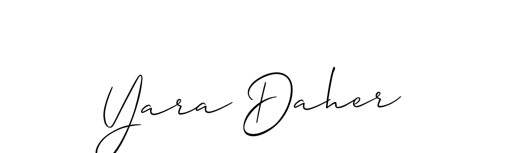 Design your own signature with our free online signature maker. With this signature software, you can create a handwritten (Allison_Script) signature for name Yara Daher. Yara Daher signature style 2 images and pictures png