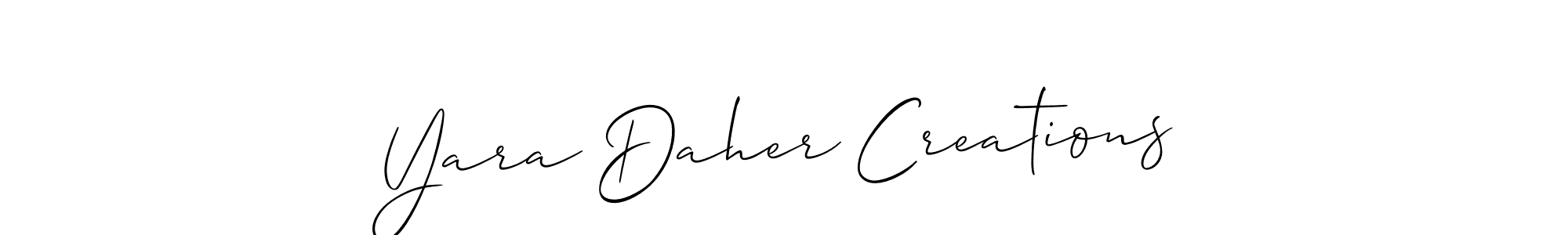 if you are searching for the best signature style for your name Yara Daher Creations. so please give up your signature search. here we have designed multiple signature styles  using Allison_Script. Yara Daher Creations signature style 2 images and pictures png