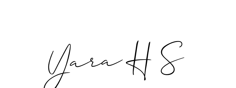 Use a signature maker to create a handwritten signature online. With this signature software, you can design (Allison_Script) your own signature for name Yara H S. Yara H S signature style 2 images and pictures png