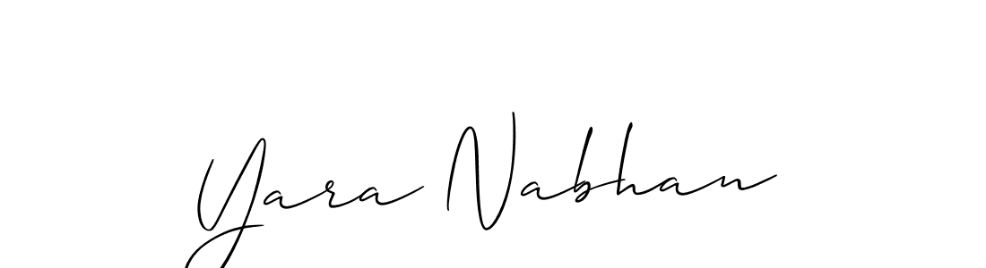 if you are searching for the best signature style for your name Yara Nabhan. so please give up your signature search. here we have designed multiple signature styles  using Allison_Script. Yara Nabhan signature style 2 images and pictures png