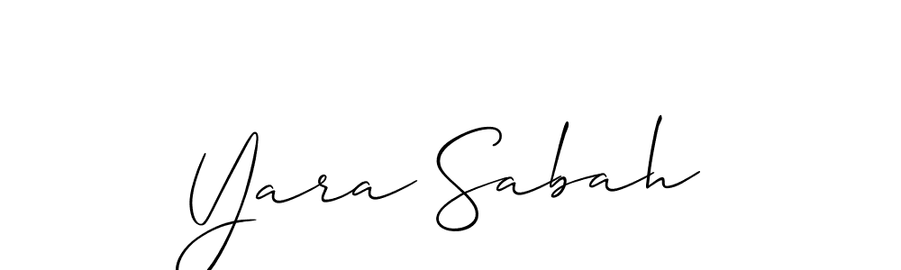 Design your own signature with our free online signature maker. With this signature software, you can create a handwritten (Allison_Script) signature for name Yara Sabah. Yara Sabah signature style 2 images and pictures png