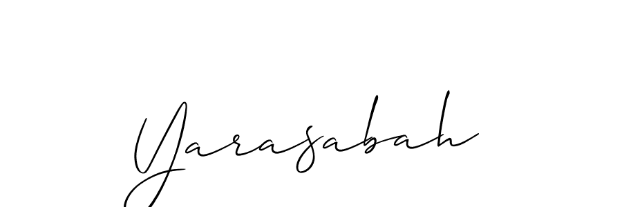 Create a beautiful signature design for name Yarasabah. With this signature (Allison_Script) fonts, you can make a handwritten signature for free. Yarasabah signature style 2 images and pictures png