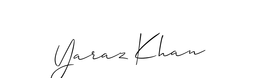How to make Yaraz Khan name signature. Use Allison_Script style for creating short signs online. This is the latest handwritten sign. Yaraz Khan signature style 2 images and pictures png