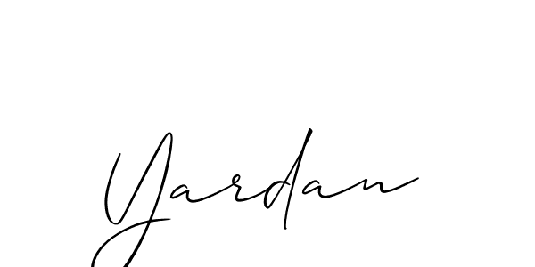 Make a beautiful signature design for name Yardan. With this signature (Allison_Script) style, you can create a handwritten signature for free. Yardan signature style 2 images and pictures png