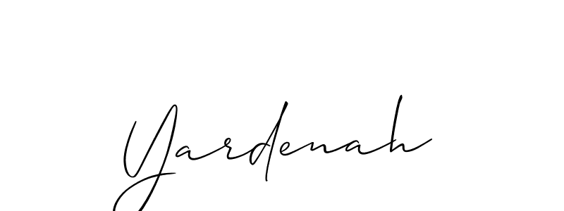 Yardenah stylish signature style. Best Handwritten Sign (Allison_Script) for my name. Handwritten Signature Collection Ideas for my name Yardenah. Yardenah signature style 2 images and pictures png