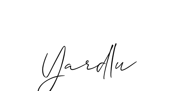 Design your own signature with our free online signature maker. With this signature software, you can create a handwritten (Allison_Script) signature for name Yardlu. Yardlu signature style 2 images and pictures png