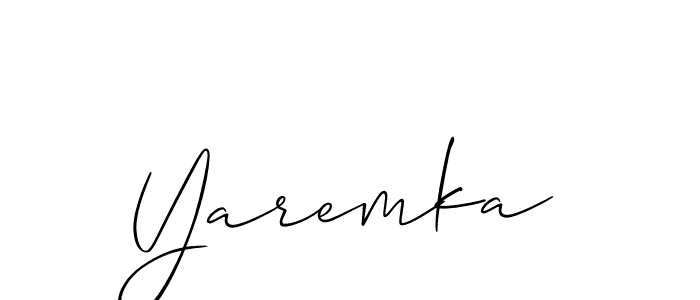 It looks lik you need a new signature style for name Yaremka. Design unique handwritten (Allison_Script) signature with our free signature maker in just a few clicks. Yaremka signature style 2 images and pictures png