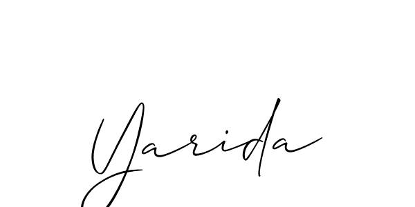 if you are searching for the best signature style for your name Yarida. so please give up your signature search. here we have designed multiple signature styles  using Allison_Script. Yarida signature style 2 images and pictures png