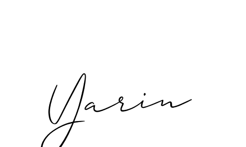 Create a beautiful signature design for name Yarin. With this signature (Allison_Script) fonts, you can make a handwritten signature for free. Yarin signature style 2 images and pictures png