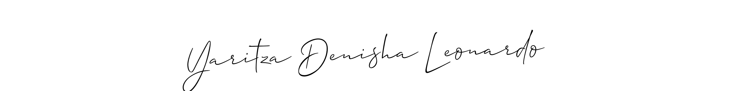 Create a beautiful signature design for name Yaritza Denisha Leonardo. With this signature (Allison_Script) fonts, you can make a handwritten signature for free. Yaritza Denisha Leonardo signature style 2 images and pictures png